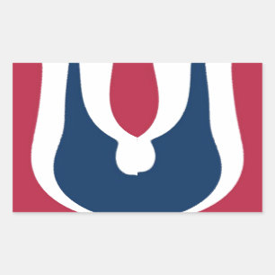 Beautiful Red, White, Blue Texture Colour Abstract Rectangular Sticker