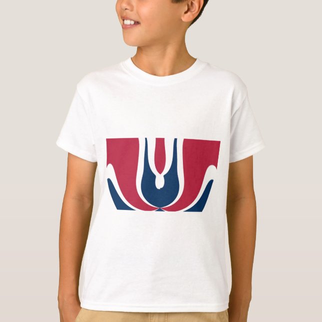 Beautiful Red, White, Blue Texture Colour Abstract T-Shirt (Front)