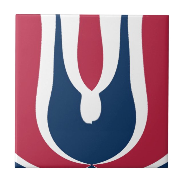 Beautiful Red, White, Blue Texture Colour Abstract Tile (Front)