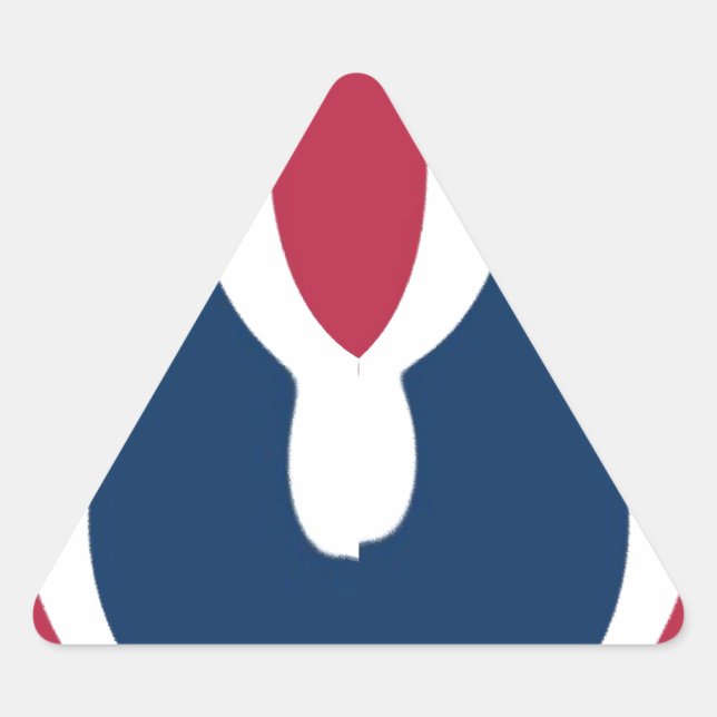Beautiful Red, White, Blue Texture Colour Abstract Triangle Sticker (Front)