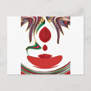 Beautiful Red, White, Purple & Green Texture Colou Postcard