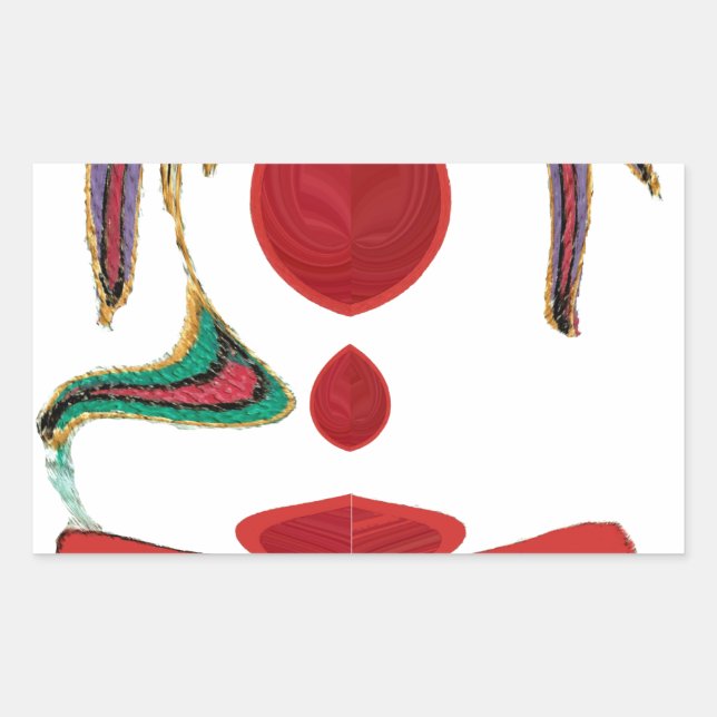 Beautiful Red, White, Purple, Green Texture Colour Rectangular Sticker (Front)