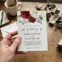 Beautiful Red White Rose Floral Eucalyptus Wedding