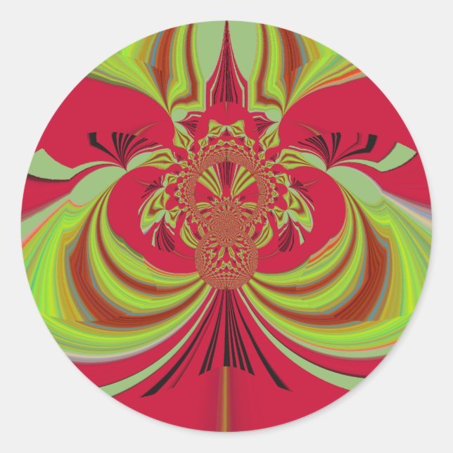 Beautiful red yellow design. Inspiration vector co Classic Round Sticker (Front)