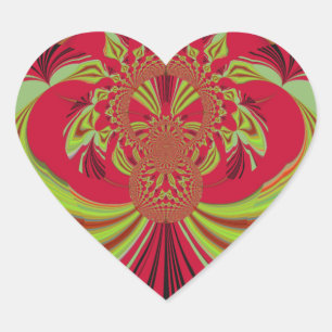 Beautiful red yellow design. Inspiration vector co Heart Sticker