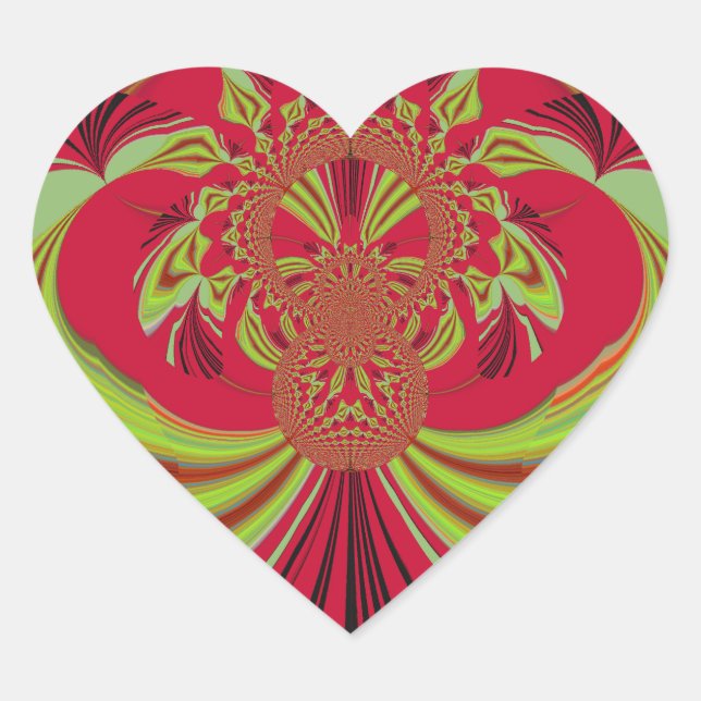 Beautiful red yellow design. Inspiration vector co Heart Sticker (Front)