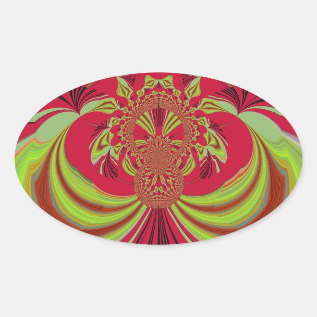 Beautiful red yellow design. Inspiration vector co Oval Sticker (Front)