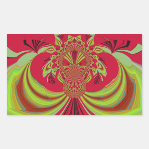 Beautiful red yellow design. Inspiration vector co Rectangular Sticker