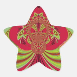 Beautiful red yellow design. Inspiration vector co Star Sticker
