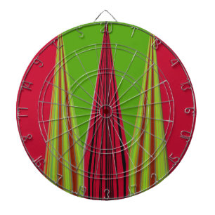 Beautiful red yellow green fractal art design dartboard