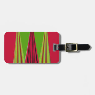 Beautiful red yellow green fractal art design luggage tag