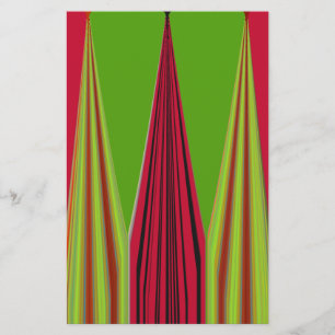 Beautiful red yellow green fractal art design      stationery