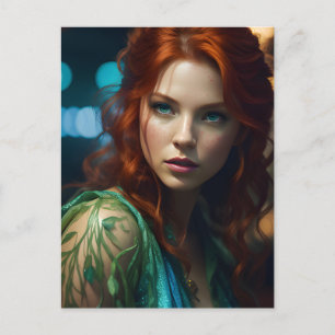 Beautiful Redheaded Woman Postcard