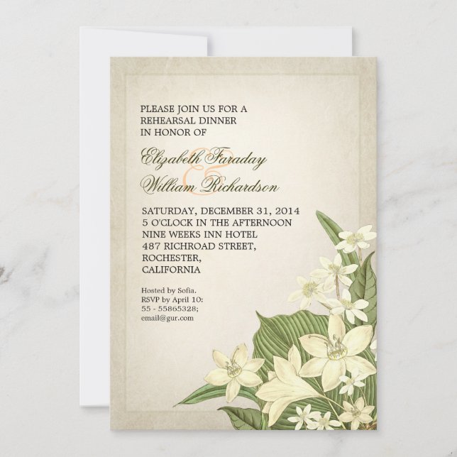 beautiful rehearsal dinner invitations (Front)
