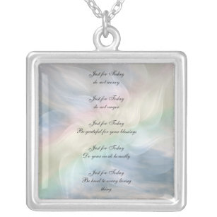 Beautiful Reiki Principles design Silver Plated Necklace
