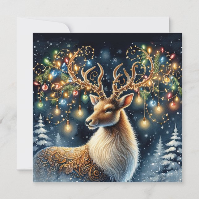 Beautiful Reindeer Art Card (Front)