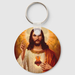 Beautiful religious Sacred Heart of Jesus image Key Ring