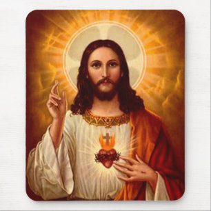 Beautiful religious Sacred Heart of Jesus image Mouse Mat