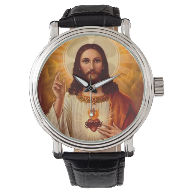 Beautiful religious Sacred Heart of Jesus image Watch (Front)