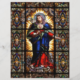 Beautiful Religious Sacred Heart of Virgin Mary