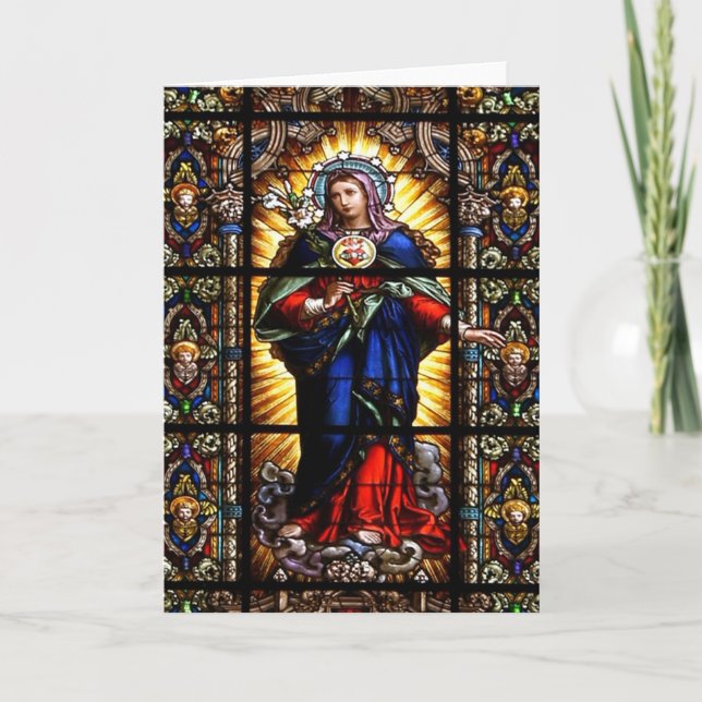 Beautiful Religious Sacred Heart of Virgin Mary Card (Front)