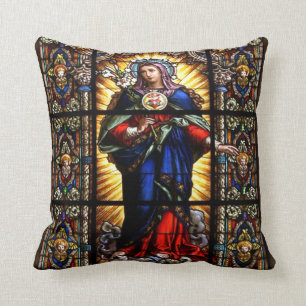Beautiful Religious Sacred Heart of Virgin Mary Cushion