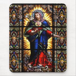 Beautiful Religious Sacred Heart of Virgin Mary Mouse Mat