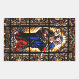 Beautiful Religious Sacred Heart of Virgin Mary Rectangular Sticker