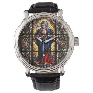 Beautiful Religious Sacred Heart of Virgin Mary Watch