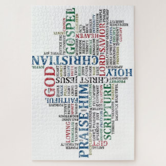 Beautiful Religious Word Art Jigsaw Puzzle