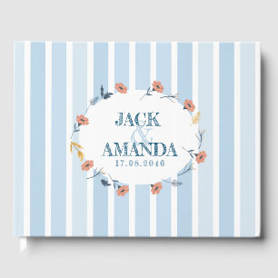Beautiful Retro Baby Blue Wedding Guestbook