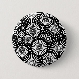 Beautiful retro black and white Button