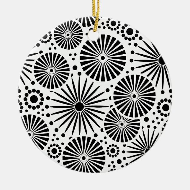 Beautiful retro black and white Ornament (Front)