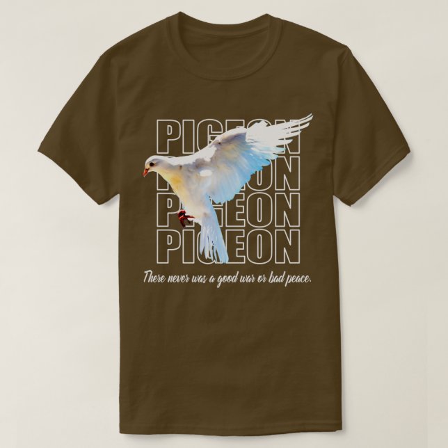 Beautiful Retro Black And White Pigeon T-Shirt (Design Front)