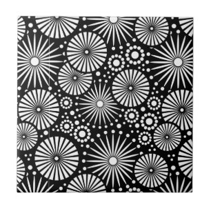 Beautiful retro black and white Tile