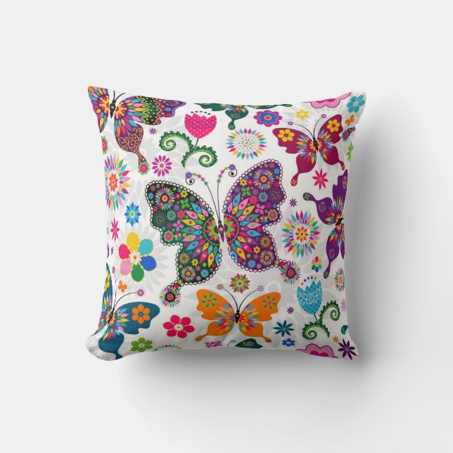 Beautiful Retro Butterfly's Pattern Cushion (Front)