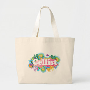 Beautiful Retro Cellist Music Gift Large Tote Bag