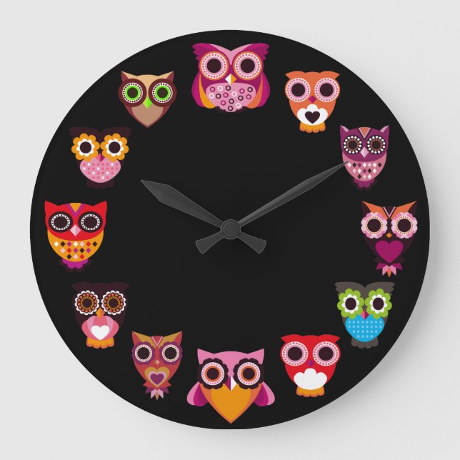 Beautiful Retro Owl Clock (Front)
