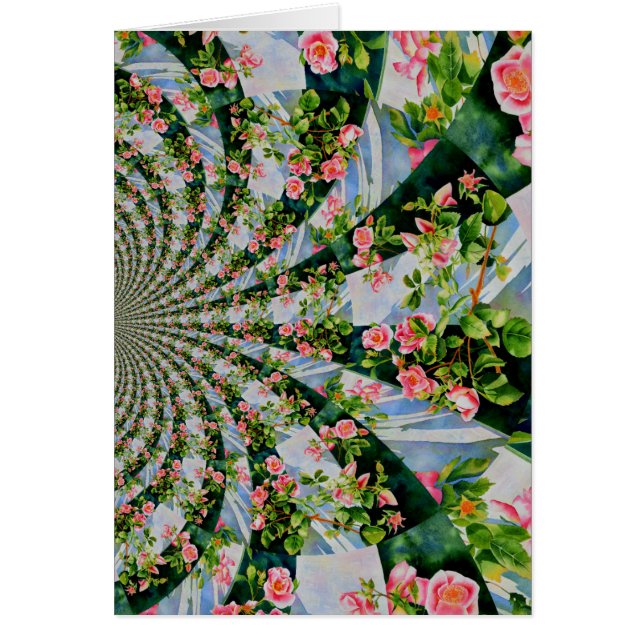 Beautiful retro pink red roses watercolor floral (Front)