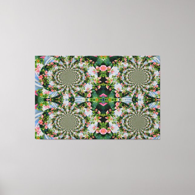 Beautiful retro pink red roses watercolor floral canvas print (Front)