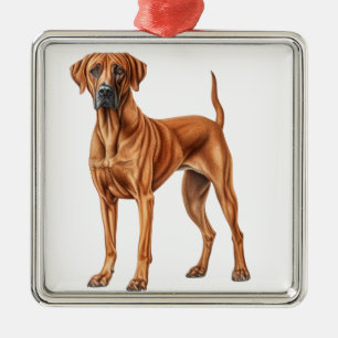 BEAUTIFUL RHODESIAN RIDGEBACK DOG METAL TREE DECORATION