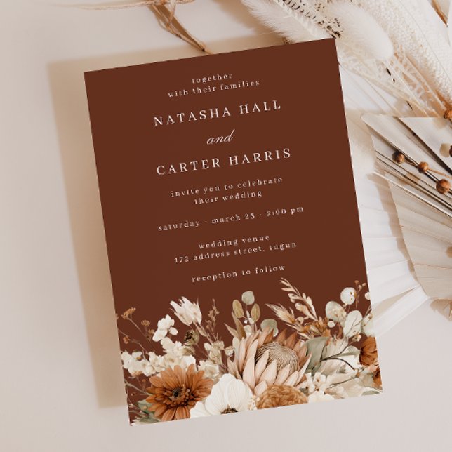 Beautiful Rich Boho Blooms Wedding Invitation (Creator Uploaded)