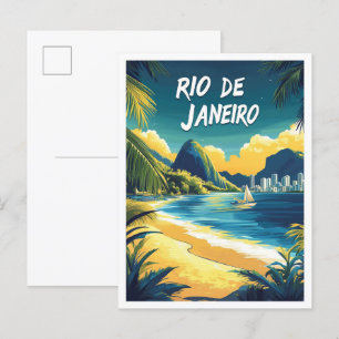 Beautiful Rio de janeiro Brazil Travel Postcard