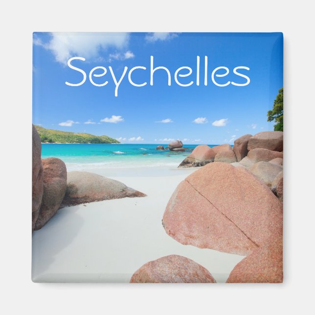 Beautiful rocky coast in Seychelles Magnet (Front)