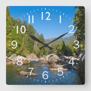 Beautiful Rocky Stream scene Square Wall Clock