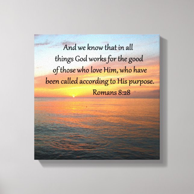 BEAUTIFUL ROMANS 8:28 SUNRISE PHOTO CANVAS PRINT (Front)