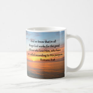 BEAUTIFUL ROMANS 8:28 SUNRISE PHOTO COFFEE MUG