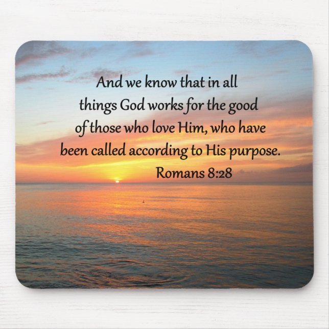 BEAUTIFUL ROMANS 8:28 SUNRISE PHOTO MOUSE MAT (Front)