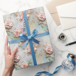 Beautiful Romantic Blush Pink Romantic Roses Wrapping Paper