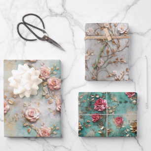 Beautiful Romantic Blush Pink Romantic Roses Wrapping Paper Sheet